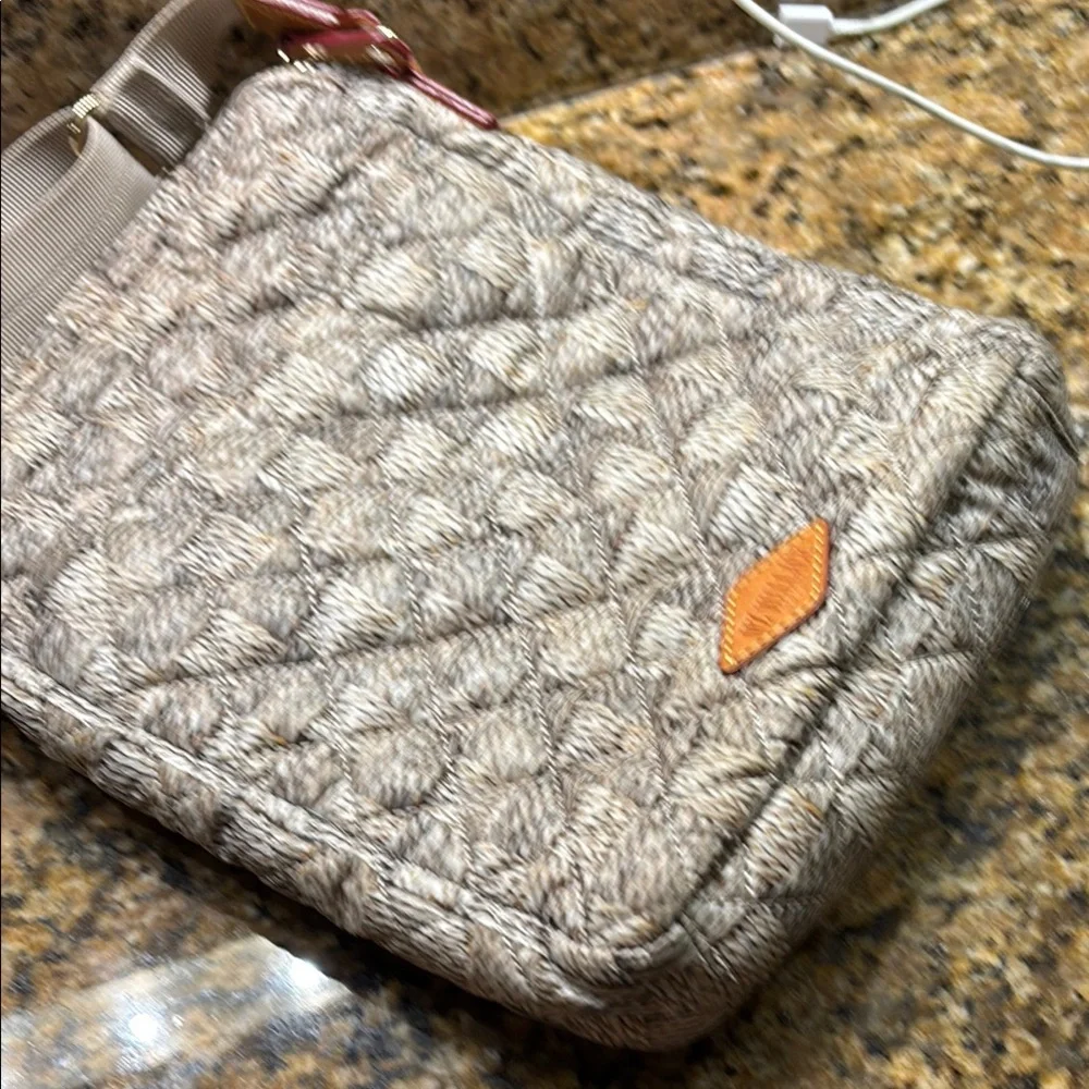 MZ Wallace Pattern Quilted Messenger Bag with Softened Metallic Sheen - Picture 2 of 9